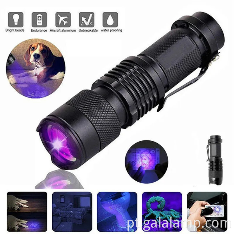 Detector de luz preta portátil de UV para escorpião e detecção de urina para animais de estimação